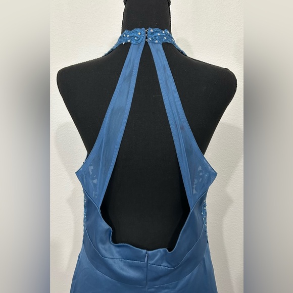 Blondie Nites by Stacy Sklar Sleeveless Beaded Prom Dress - Blue - 15 - NWT - Picture 4 of 9